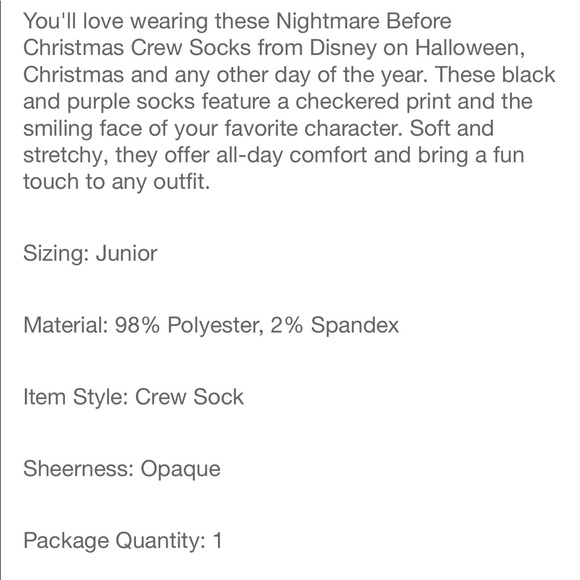 Halloween Disney nightmare before Christmas sock - Picture 5 of 5